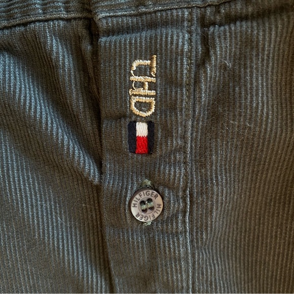 TOMMY HILFIGER khaki green button up corduroy - Picture 6 of 7